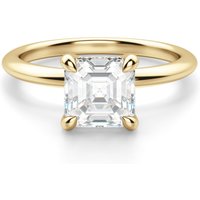 Anillo de Compromiso Clásico Corte Asscher 2.50 ct Hidden Halo Diamante de Laboratorio Oro Amarillo 585 (14K)