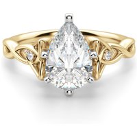 Anillo de Compromiso Corte Pera 0.75 ct Celtic Knot Diamante de Laboratorio Oro Amarillo 585 (14K)
