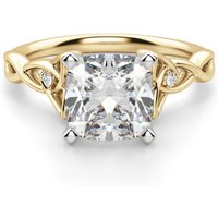 Anillo de Compromiso Corte Cojín 0.50 ct Celtic Knot Diamante de Laboratorio Oro Amarillo 585 (14K)