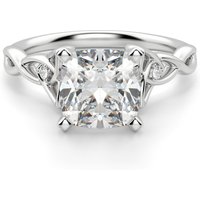Anillo de Compromiso Corte Cojín 0.75 ct Celtic Knot Diamante de Laboratorio Oro Blanco 585 (14K)
