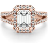Anillo de Compromiso Corte Esmeralda 2.00 ct Palm Springs Diamante de Laboratorio Oro Rosa 585 (14K)