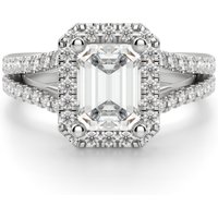 Anillo de Compromiso Corte Esmeralda 3.00 ct Palm Springs Diamante de Laboratorio Platino 950