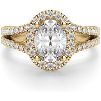 Anillo de Compromiso Corte Ovalado 3.00 ct Palm Springs Diamante de Laboratorio Oro Amarillo 585 (14K)