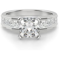 Anillo de Compromiso Corte Cojín 1.25 ct Cinderella Staircase Diamante de Laboratorio Oro Blanco 585 (14K)