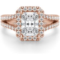 Anillo de Compromiso Corte Radiante 1.00 ct Palm Springs Diamante de Laboratorio Oro Rosa 585 (14K)