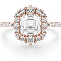 Anillo de Compromiso Corte Asscher 1.75 ct Barcelona Diamante de Laboratorio Oro Rosa 585 (14K)