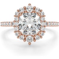 Anillo de Compromiso Corte Cojín 2.00 ct Barcelona Diamante de Laboratorio Oro Rosa 585 (14K)