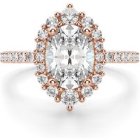 Anillo de Compromiso Corte Ovalado 2.00 ct Barcelona Diamante de Laboratorio Oro Rosa 585 (14K)