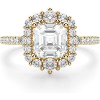 Anillo de Compromiso Corte Asscher 2.00 ct Barcelona Diamante de Laboratorio Oro Amarillo 585 (14K)