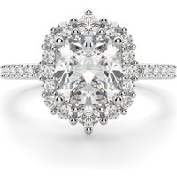 Anillo de Compromiso Corte Cojín 2.00 ct Barcelona Diamante de Laboratorio Oro Blanco 585 (14K)