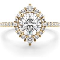 Anillo de Compromiso Corte Redondo 2.50 ct Barcelona Diamante de Laboratorio Oro Amarillo 585 (14K)