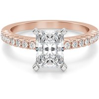 Anillo de Compromiso Corte Radiante 2.50 ct Angelix Diamante de Laboratorio Oro Rosa 585 (14K)