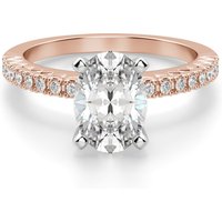 Anillo de Compromiso Corte Ovalado 2.00 ct Angelix Diamante de Laboratorio Oro Rosa 585 (14K)