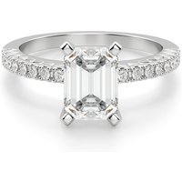 Anillo de Compromiso Corte Esmeralda 3.00 ct Angelix Diamante de Laboratorio Platino 950