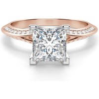 Anillo de Compromiso Corte Princesa 1.50 ct Irene Diamante de Laboratorio Oro Rosa 585 (14K)