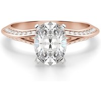 Anillo de Compromiso Corte Ovalado 3.00 ct Irene Diamante de Laboratorio Oro Rosa 585 (14K)