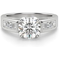 Anillo de Compromiso Corte Redondo 3.00 ct Color My World Diamante de Laboratorio Oro Blanco 585 (14K)