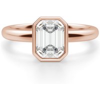 Anillo de Compromiso Corte Esmeralda 1.00 ct Marseille Diamante de Laboratorio Oro Rosa 585 (14K)
