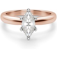 Anillo de Compromiso Solitario Corte Marquesa 3.00 ct Tapered Classic Diamante de Laboratorio Oro Rosa 585 (14K)
