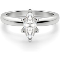 Anillo de Compromiso Solitario Corte Marquesa 2.50 ct Tapered Classic Diamante de Laboratorio Platino 950