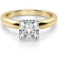 Anillo de Compromiso Solitario Corte Cojín 1.75 ct Tapered Classic Diamante de Laboratorio Oro Amarillo 585 (14K)