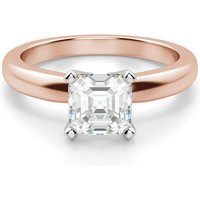 Anillo de Compromiso Solitario Corte Asscher 0.75 ct Tapered Classic Diamante de Laboratorio Oro Rosa 585 (14K)