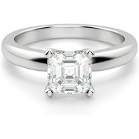Anillo de Compromiso Solitario Corte Asscher 0.75 ct Tapered Classic Diamante de Laboratorio Oro Blanco 585 (14K)