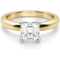 Anillo de Compromiso Solitario Corte Asscher 0.75 ct Tapered Classic Diamante de Laboratorio Oro Amarillo 585 (14K)
