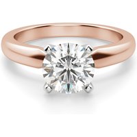 Anillo de Compromiso Solitario Corte Redondo 3.00 ct Tapered Classic Diamante de Laboratorio Oro Rosa 585 (14K)
