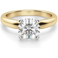 Anillo de Compromiso Solitario Corte Redondo 3.00 ct Tapered Classic Diamante de Laboratorio Oro Amarillo 585 (14K)