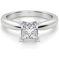 Anillo de Compromiso Solitario Corte Princesa 2.50 ct Tapered Classic Diamante de Laboratorio Platino 950