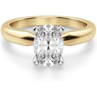 Anillo de Compromiso Solitario Corte Ovalado 3.00 ct Tapered Classic Diamante de Laboratorio Oro Amarillo 585 (14K)
