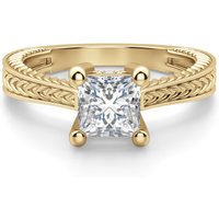 Anillo de Compromiso Clásico Corte Princesa 3.00 ct Sage Diamante de Laboratorio Oro Amarillo 585 (14K)