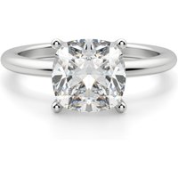 Anillo de Compromiso Clásico Corte Cojín 1.00 ct Basket Set Diamante de Laboratorio Oro Blanco 585 (14K)