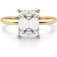 Anillo de Compromiso Clásico Corte Esmeralda 0.50 ct Basket Set Diamante de Laboratorio Oro Amarillo 585 (14K)