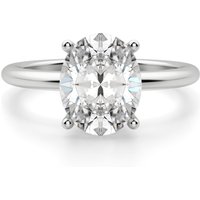 Anillo de Compromiso Clásico Corte Ovalado 3.00 ct Basket Set Diamante de Laboratorio Oro Blanco 585 (14K)