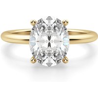 Anillo de Compromiso Clásico Corte Ovalado 3.00 ct Basket Set Diamante de Laboratorio Oro Amarillo 585 (14K)