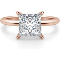 Anillo de Compromiso Clásico Corte Princesa 0.50 ct Basket Set Diamante de Laboratorio Oro Rosa 585 (14K)