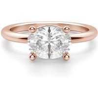 Anillo de Compromiso Clásico Corte Ovalado 3.00 ct Basket East-West Diamante de Laboratorio Oro Rosa 585 (14K)