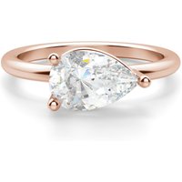 Anillo de Compromiso Clásico Corte Pera 1.00 ct Basket East-West Diamante de Laboratorio Oro Rosa 585 (14K)