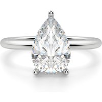 Anillo de Compromiso Clásico Corte Pera 0.75 ct Basket Set Diamante de Laboratorio Platino 950