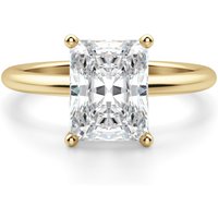 Anillo de Compromiso Clásico Corte Radiante 1.50 ct Basket Set Diamante de Laboratorio Oro Amarillo 585 (14K)