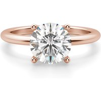 Anillo de Compromiso Clásico Corte Redondo 3.00 ct Basket Set Diamante de Laboratorio Oro Rosa 585 (14K)