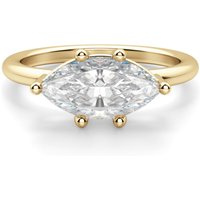 Anillo de Compromiso Clásico Corte Marquesa 0.50 ct Basket East-West Diamante de Laboratorio Oro Amarillo 585 (14K)
