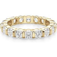 Anillo Eternidad Bar Set con Piedras Redondas 3.00 mm Diamante de Laboratorio Oro Amarillo 750 (18K)