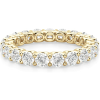 Anillo Eternidad Scallop Set con Piedras Redondas 3.00 mm Diamante de Laboratorio Oro Amarillo 750 (18K)