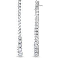 Pendientes Largos Cadena Tennis 40 mm 1.25 ct. tot. Diamante de Laboratorio Oro Blanco 585 (14K)