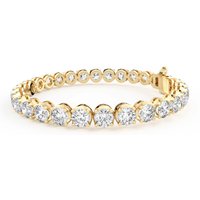 Pulsera de Tenis Masivo con Corte Redondo 4 Prong 20.00 ct. tot. Diamante Natural Oro Amarillo 585 (14K)
