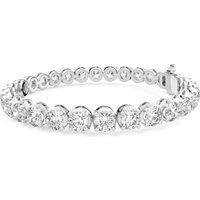 Pulsera de Tenis Masivo con Corte Redondo 4 Prong 20.00 ct. tot. Diamante Natural Oro Blanco 585 (14K)