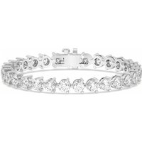 Pulsera de Tenis Masivo con Corte Redondo 3 Prong 14.50 ct. tot. Diamante Natural Oro Blanco 585 (14K)